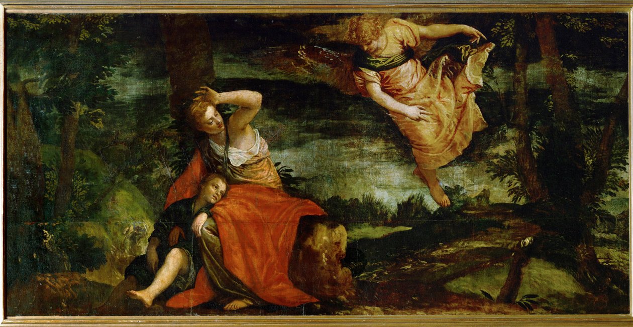 Hagar a Ismael v poušti Bersheeba, Izrael... (olej na plátně) od (1528-88) Veronese
