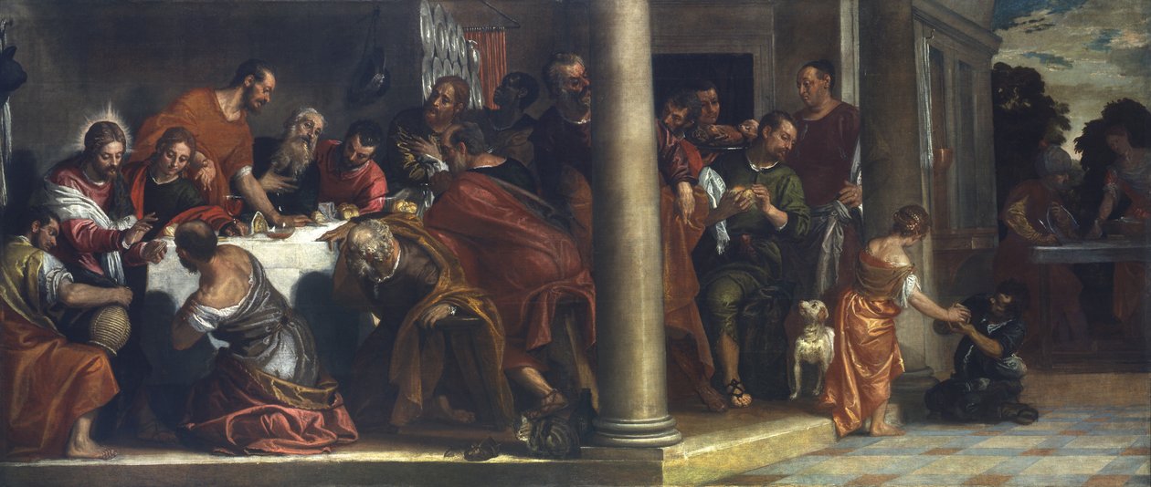 Poslední večeře, cca 1580 (olej na plátně) od Veronese