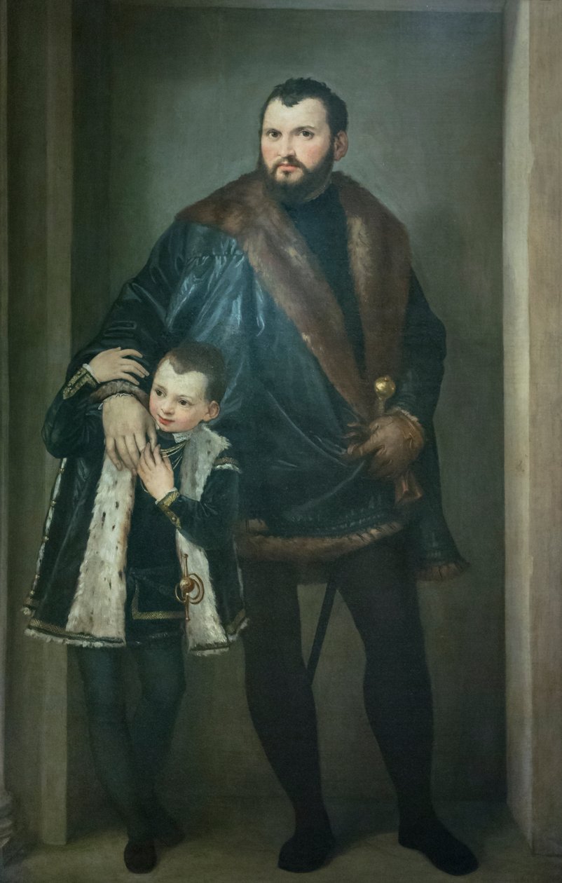 Portrét Giuseppe da Porto se svým synem Adrianem od (1528 88) Veronese