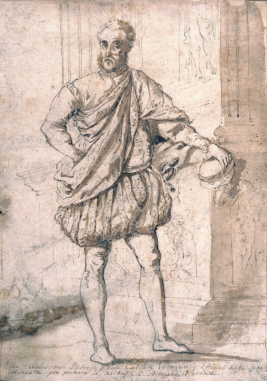 Autoportrét (pero, hnědý inkoust a hnědý inkoust na špinavě bílý papír) od (1528 88) Veronese