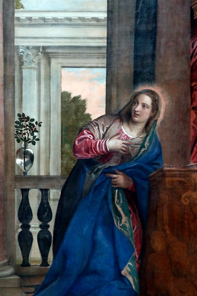 Zvěstování Panny Marie 16. století (olej na plátně) od Veronese