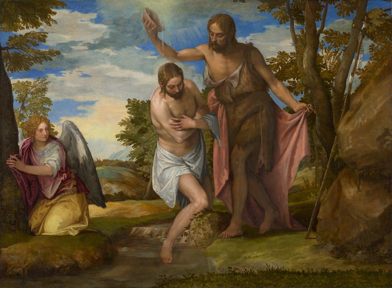 Křest Krista, cca 1550-1560 (olej na plátně) od Veronese