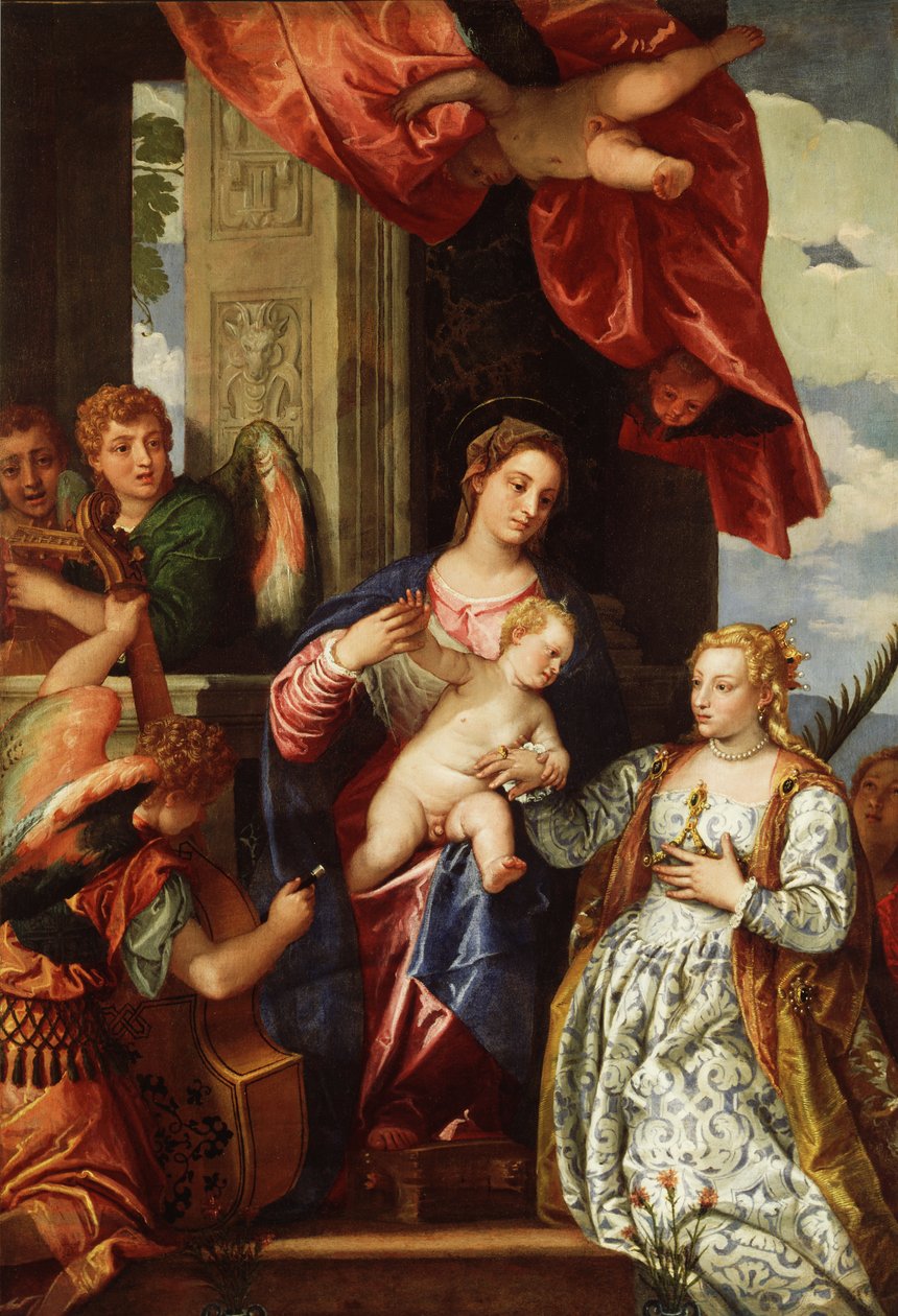 Mystická svatba svaté Kateřiny, asi 1550 až 1560 (olej na plátně) od (1528 88) Veronese