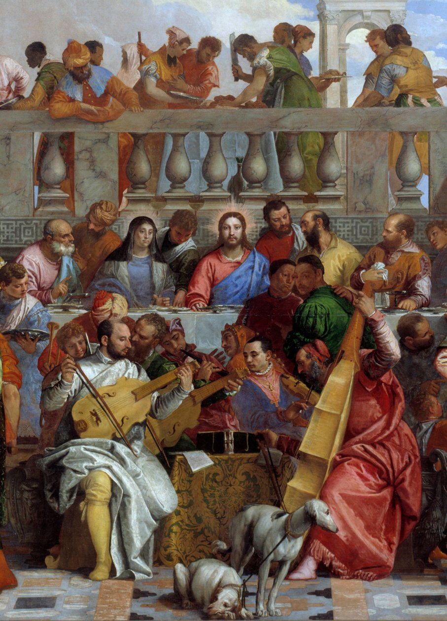 Centrální detail „“ Les Noces de Cana (Le nozze di Cana)“ od Veronese od Veronese