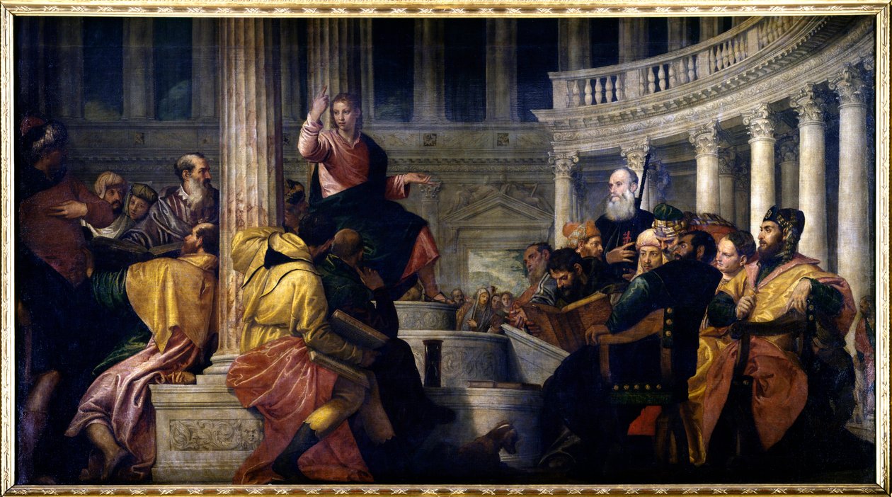 Ježíš mluví s lékaři. Obraz od Paola Veronese (1528-1588) od Veronese