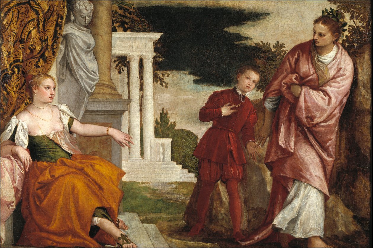 Mladý muž mezi ctností a ctností - Mladý muž mezi ctností a neřestí - Veronese, Paolo (1528-1588) - cca 1581 - Olej na plátně - 102x153 - Museo del Prado, Madrid od Veronese
