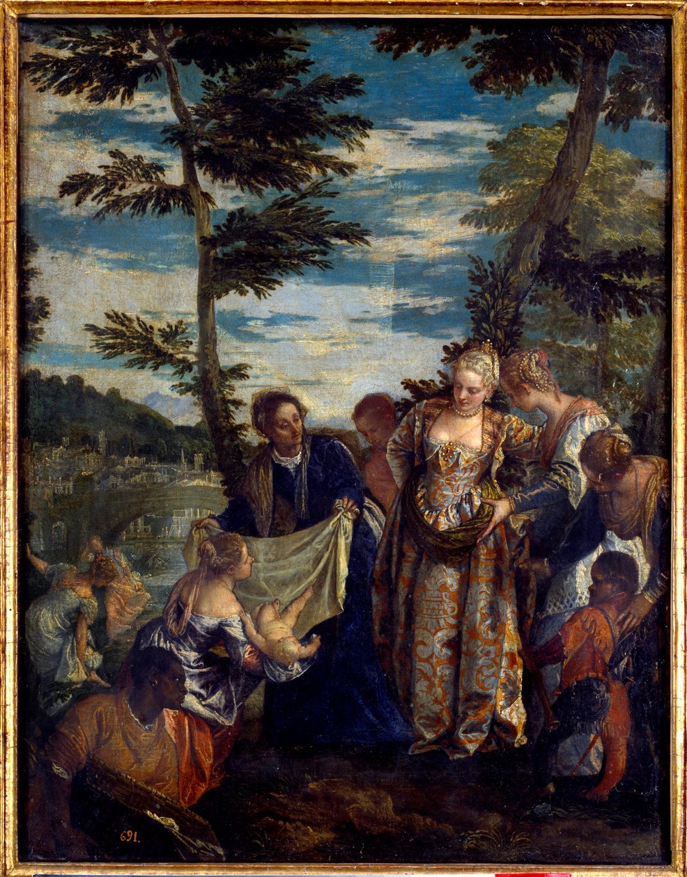 Mojžíš šetří vodou. Obraz od Paola Veronese (1528-1588) od Veronese