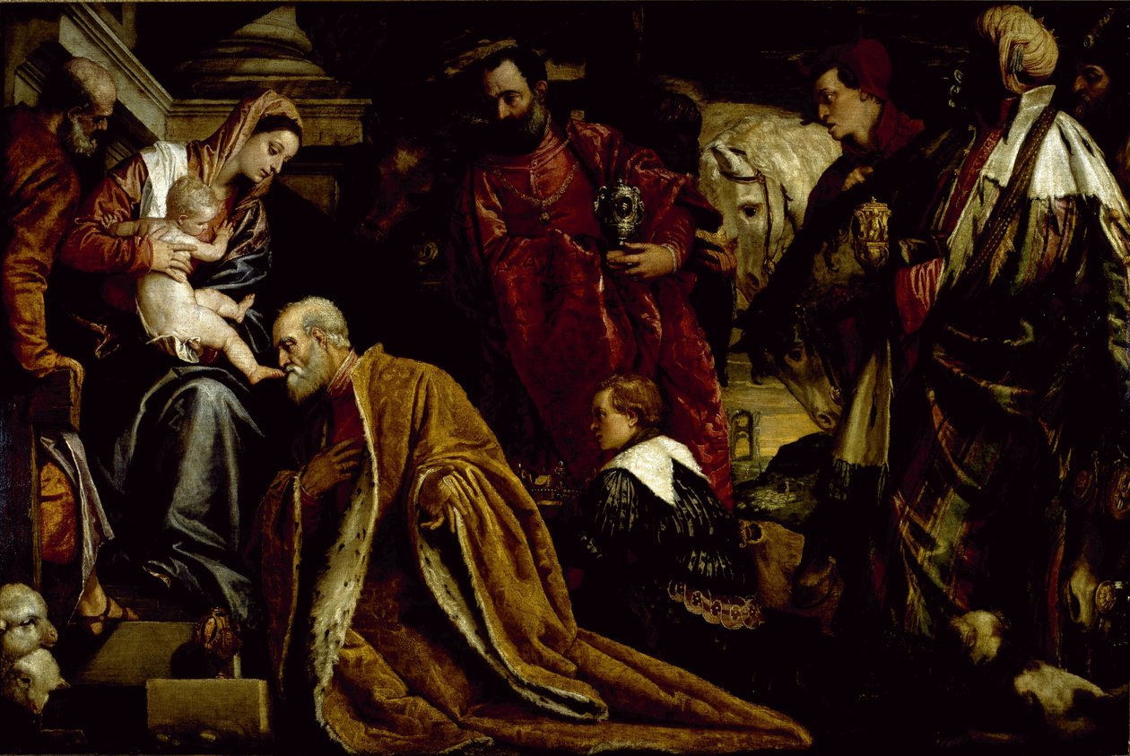 Klanění tří králů (olej na plátně) od Veronese