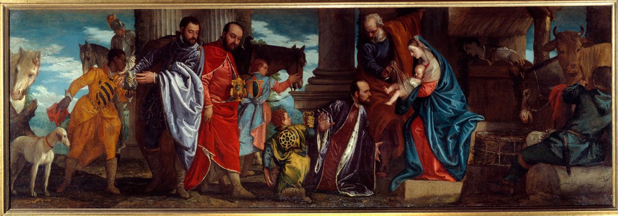 Klanění tří králů Obraz Paolo Caliari dit Paolo Veronese (1528-1588) 16. století Sun. 1,34x2,94 m Lyon, Muzeum výtvarných umění od Veronese