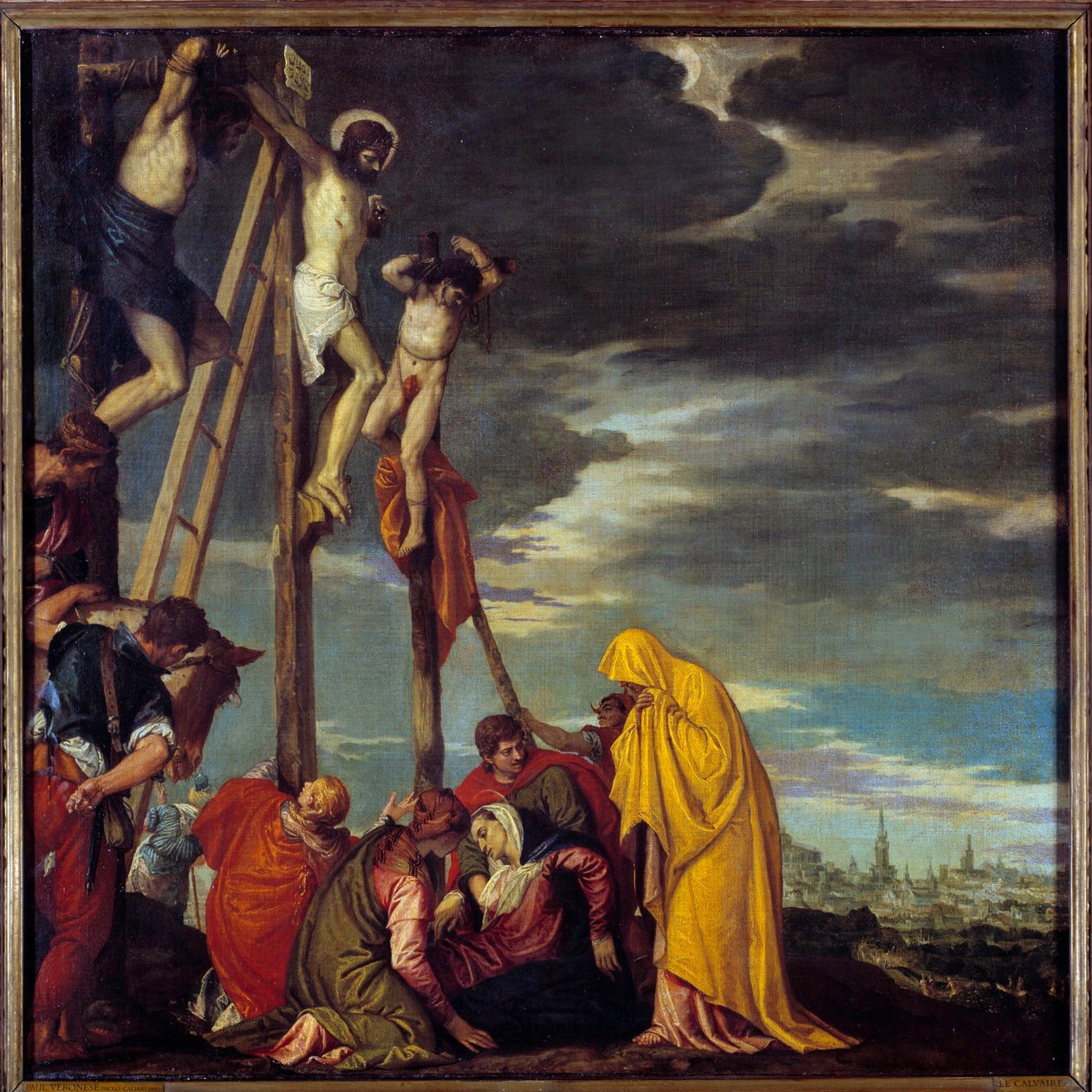 Obraz Kalvárie od Paola Caliariho dit Paolo Veronese (1528-1588) 16. století Sun. 1,02 x 1,02 m od Veronese