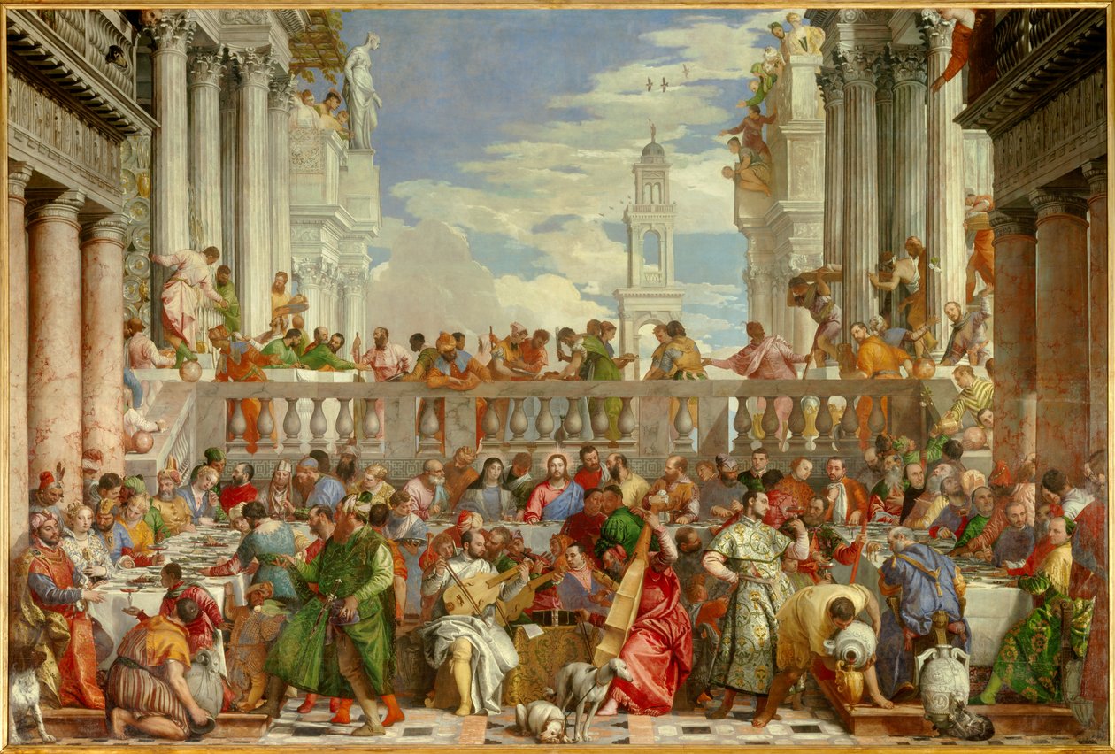 Svatba v Cana (Le nozze di Cana) (Zázrak proměny vody ve víno”” Obraz Paola Caliari dit Paolo Veronese (1528-1588) od Veronese