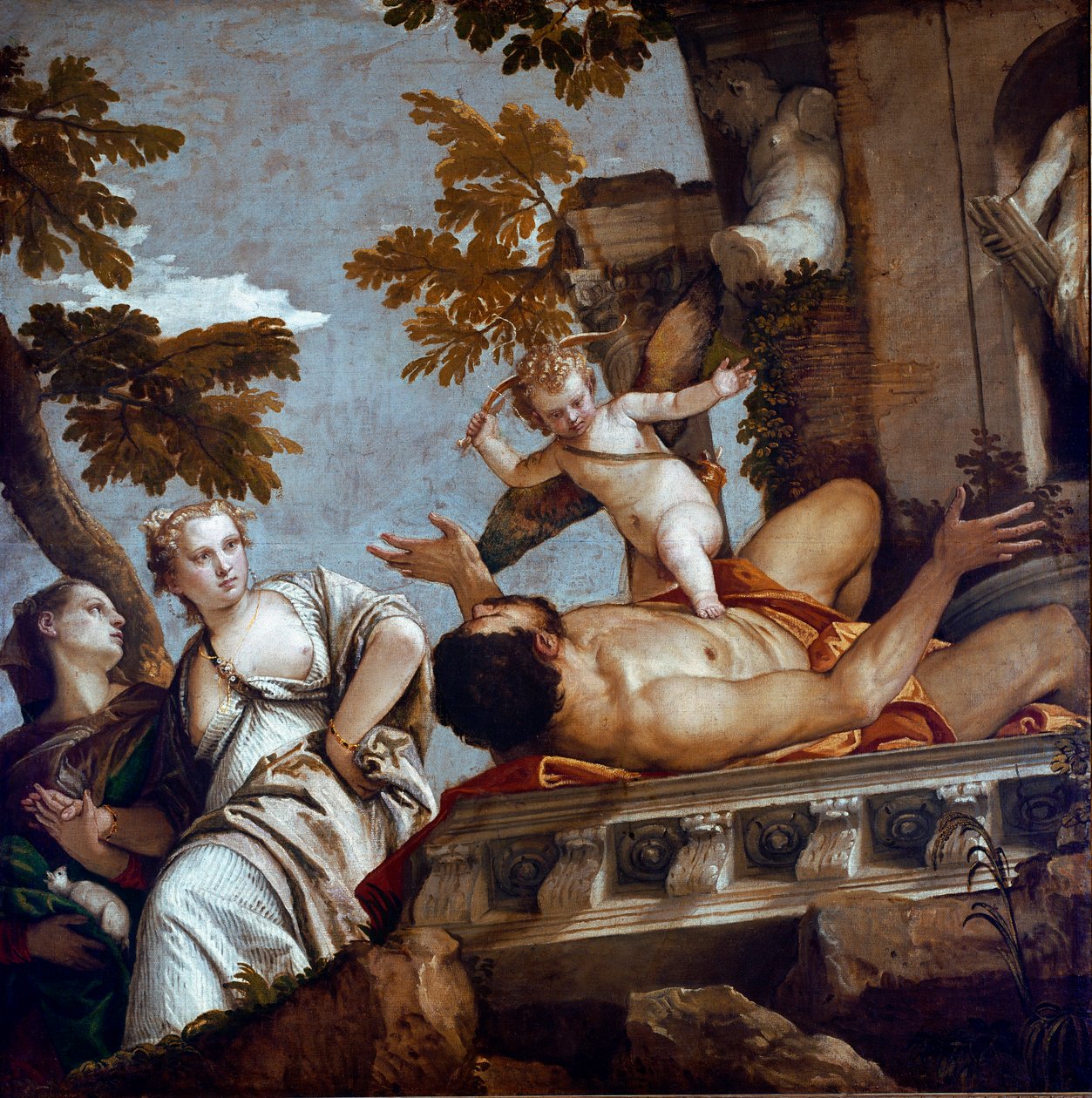 Čtyři alegorie: deziluze nebo podvod. Obraz Paola Caliariho Paolo Veronese (1528-1588), kolem roku 1565. Rozměr: 185x193cm. Londýn, Národní galerie od Veronese