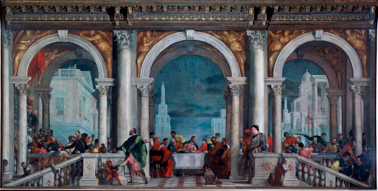 Jídlo v Levi Painting od Paola Veronese Caliariho (1528-1588) 1573 Rozměr 5,51 x 13,1 m Benátky, Gallerie del 