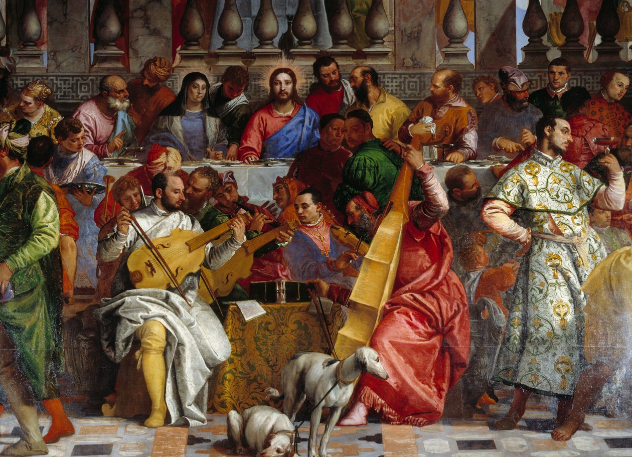 Svatba v Káně, detail: Kristus a Panna. Freska od Paola Veronese (1528-1588) Ec. pá. od Veronese