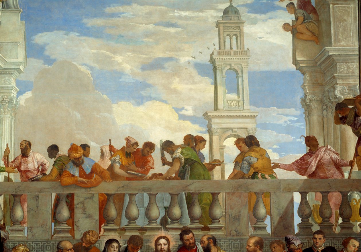 Svatba v Káně, detail: balkon. Freska od Paola Veronese (1528-1588) Ec. pá. od Veronese