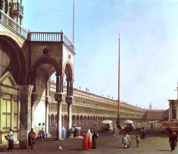 Piazza di San Marco z Dóžecího paláce (olej na plátně) od Canaletto