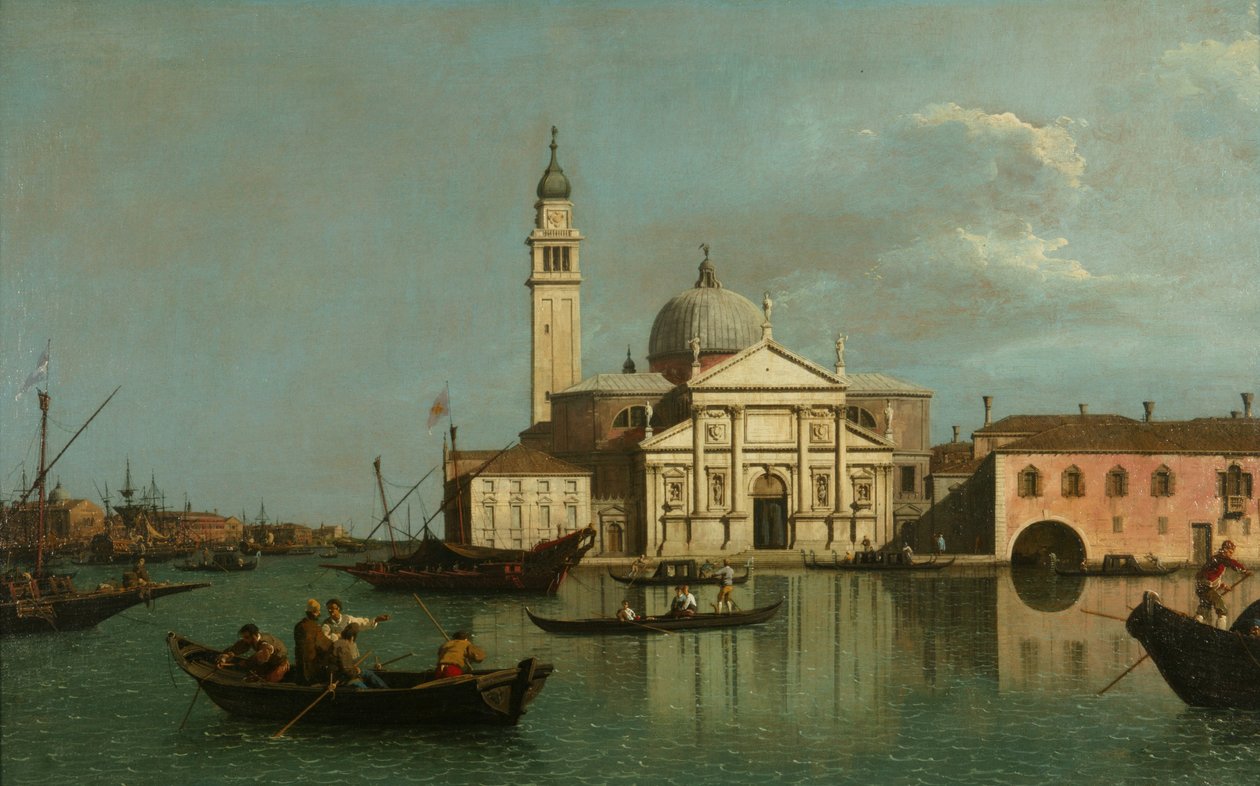 Kostel San Giorgio Maggiore, Benátky, kolem roku 1740 (olej na plátně) od (1697 1768) Canaletto
