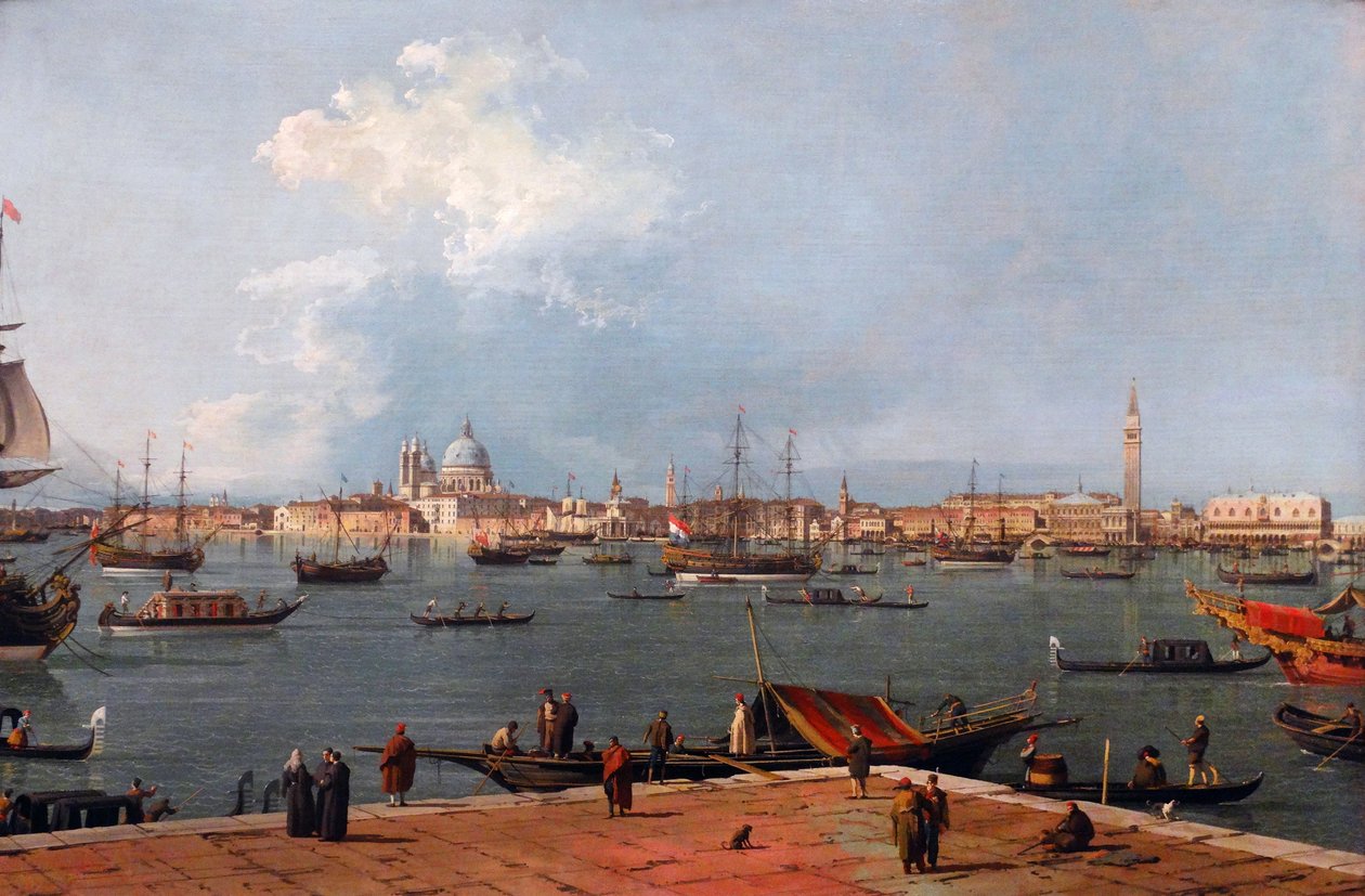 Benátky: Bacino di San Marco ze San Giorgio Maggiore (malba) od (1697 1768) Canaletto