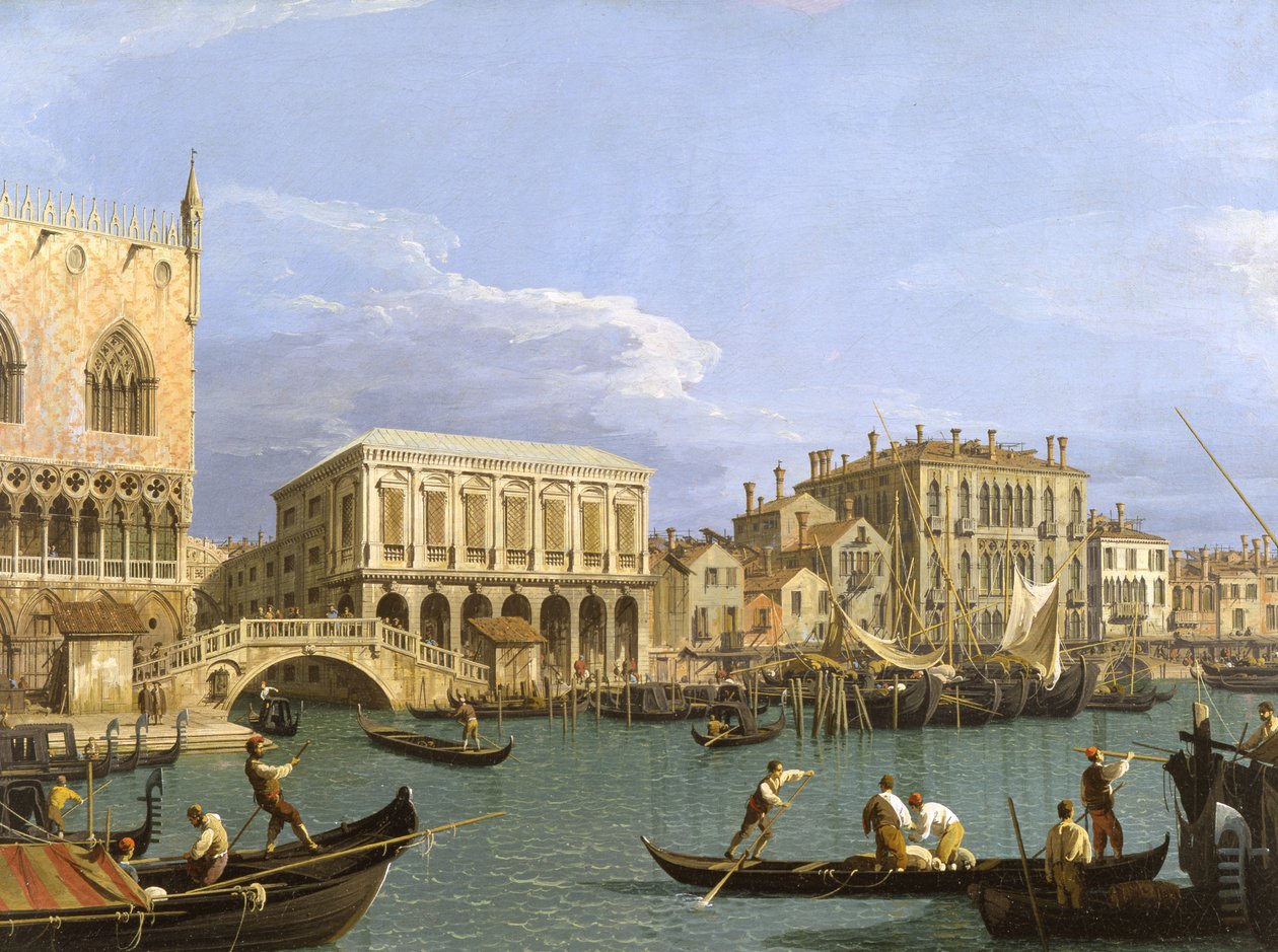 Pohled na Riva degli Schiavoni, Benátky od (1697 1768) Canaletto