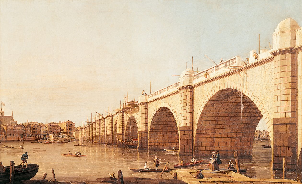 Westminster Bridge rakenteilla, Giovanni Antonio Canal, joka tunnetaan nimellä Canaletto (1697-1768), öljy kankaalle od (1697 1768) Canaletto