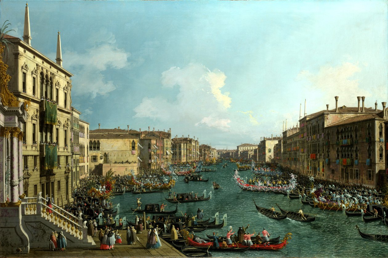 Regata na Velkém kanálu, asi 1740 (olej na plátně) od (1697 1768) Canaletto
