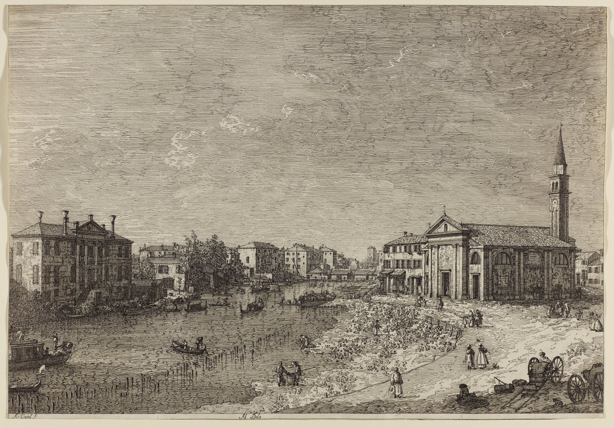 Al Dolo (lept na položený papír) od Canaletto
