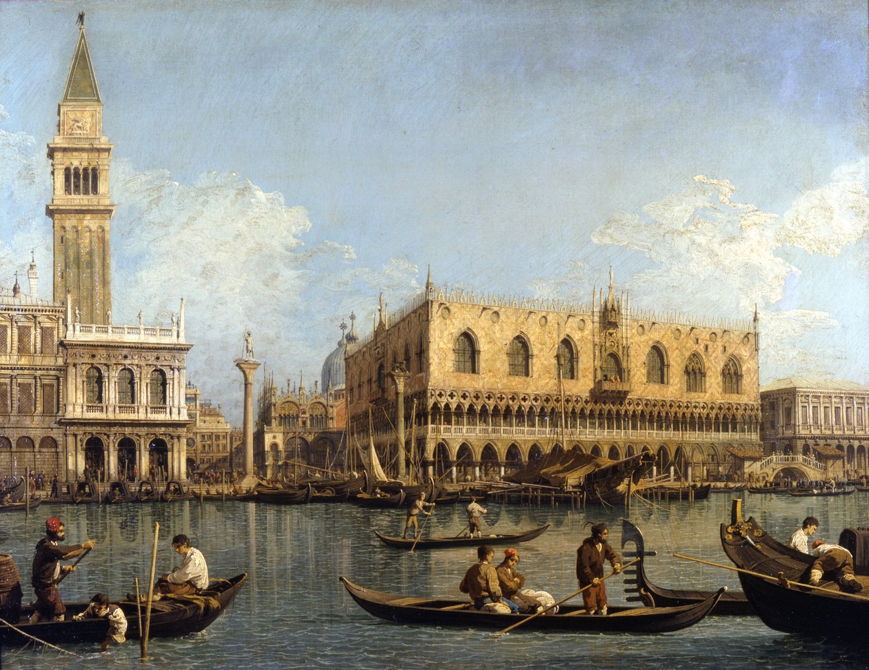 Canaletto (1697 - 1768): Pohled na Dóžecí palác v Benátkách Milán, umělecká galerie Brera od Canaletto