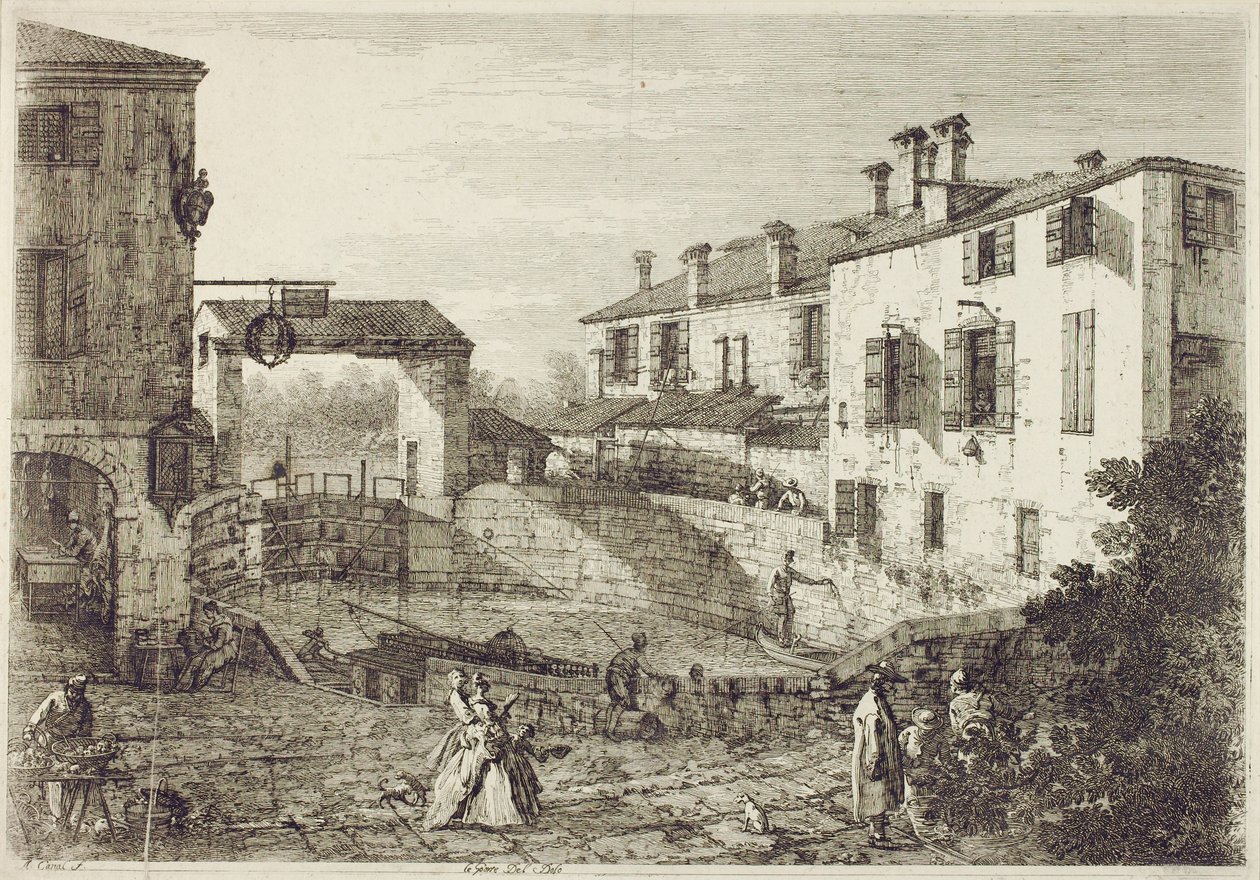 Le Porte de Dolo (lept) od Canaletto