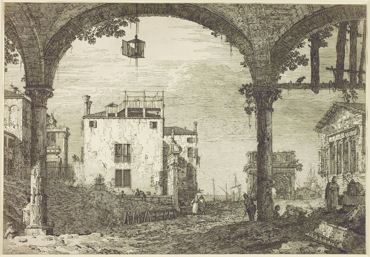 The Lantern Portico, c.1744 (lept) od Canaletto