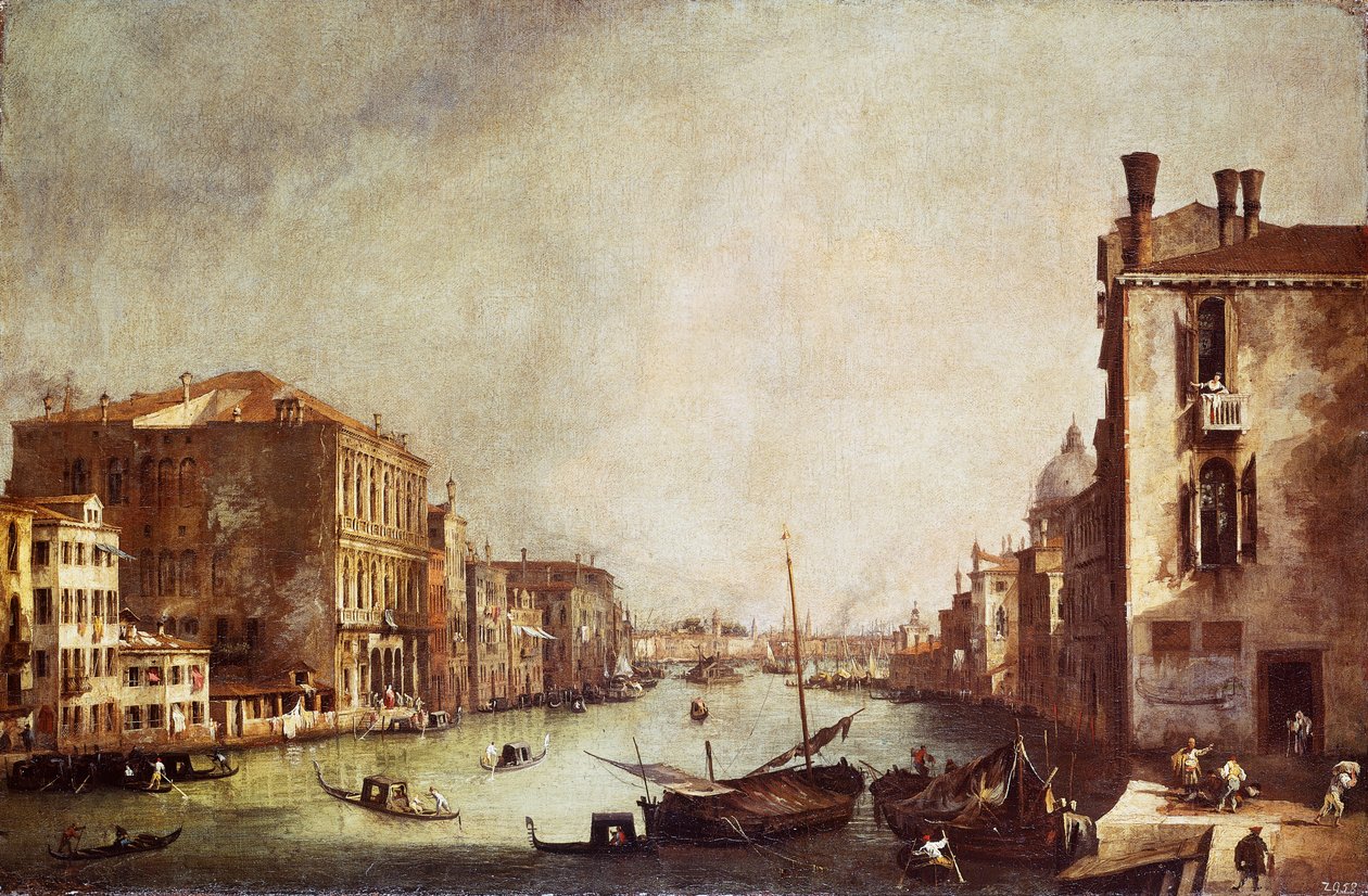 Pohled na Canal Grande ze San Vio (olej na plátně) od Canaletto