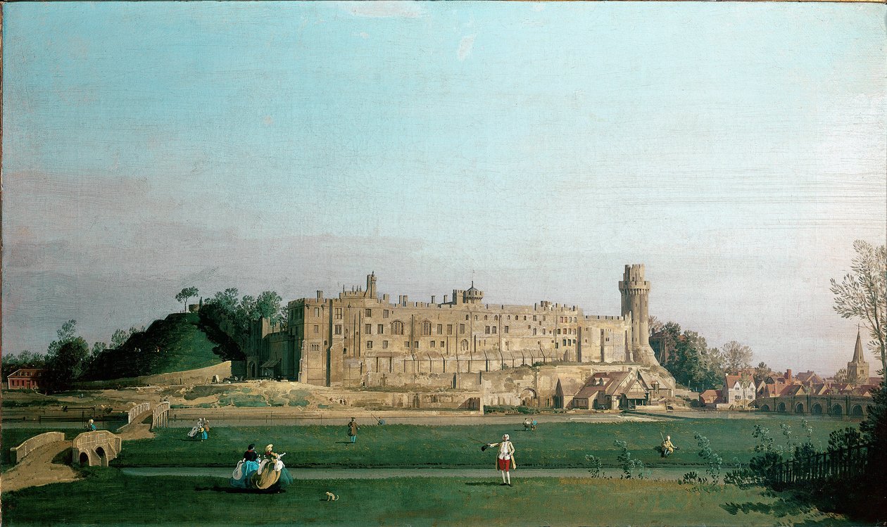 Pohled na hrad Warwick Malba Giovanni Antonia Canal známá jako Canaletto (1697-1768) 1751 cca. Slunce. 72x42 cm Anglie, Warwick Castle Collection od Canaletto