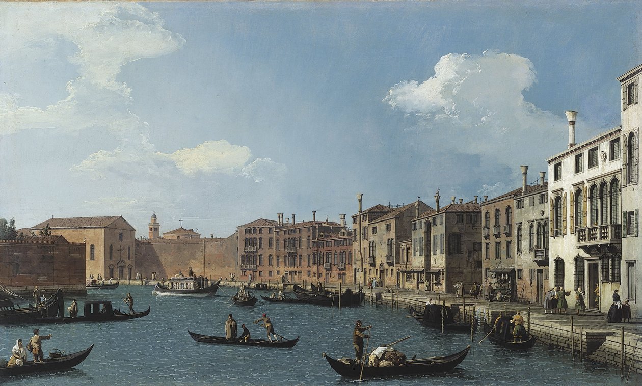 Pohled na kanál Santa Chiara, Benátky, asi 1730 (olej) od (1697 1768) Canaletto