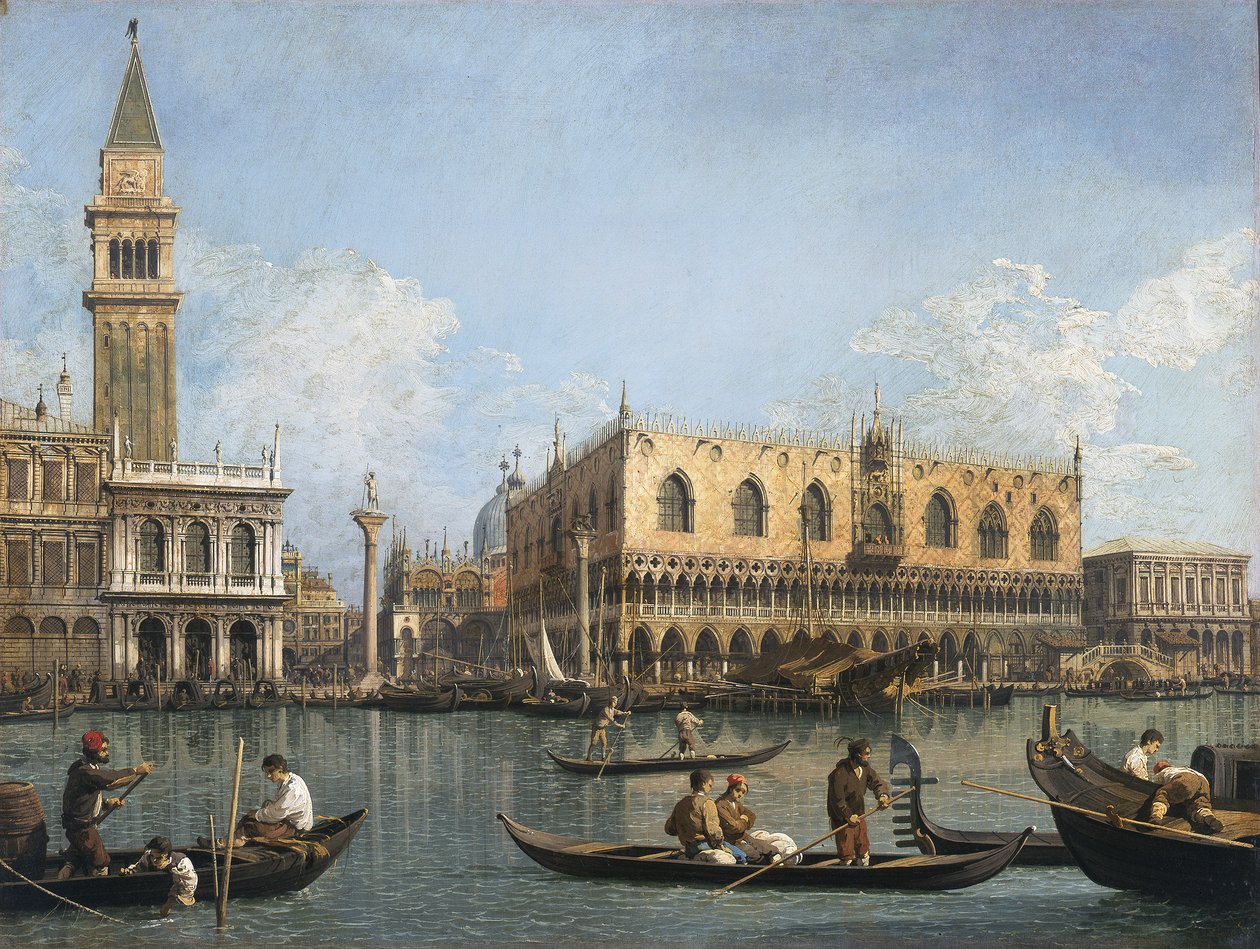 Pohled na pánev San Marco z Punta della Dogana od Canaletto