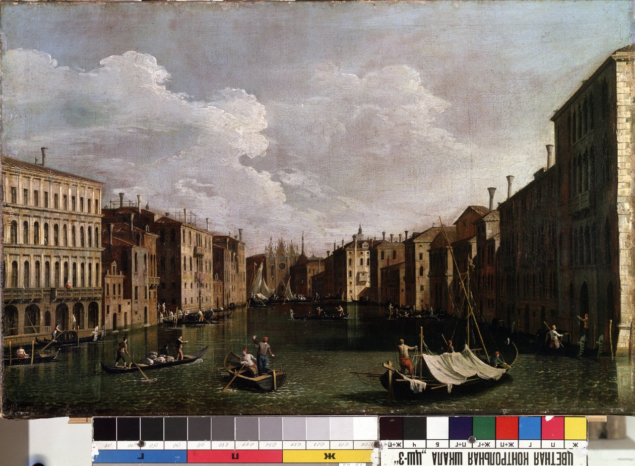 ""Pohled na Canal Grande v Benátkách"" (Benátky) Obraz Giovanni Antonia Canal detto il Canaletto (1697-1768). Muzeum výtvarného umění Mikalojus Konstantinas Ciurlionis z 18. století, Kaunas, Litva od Canaletto