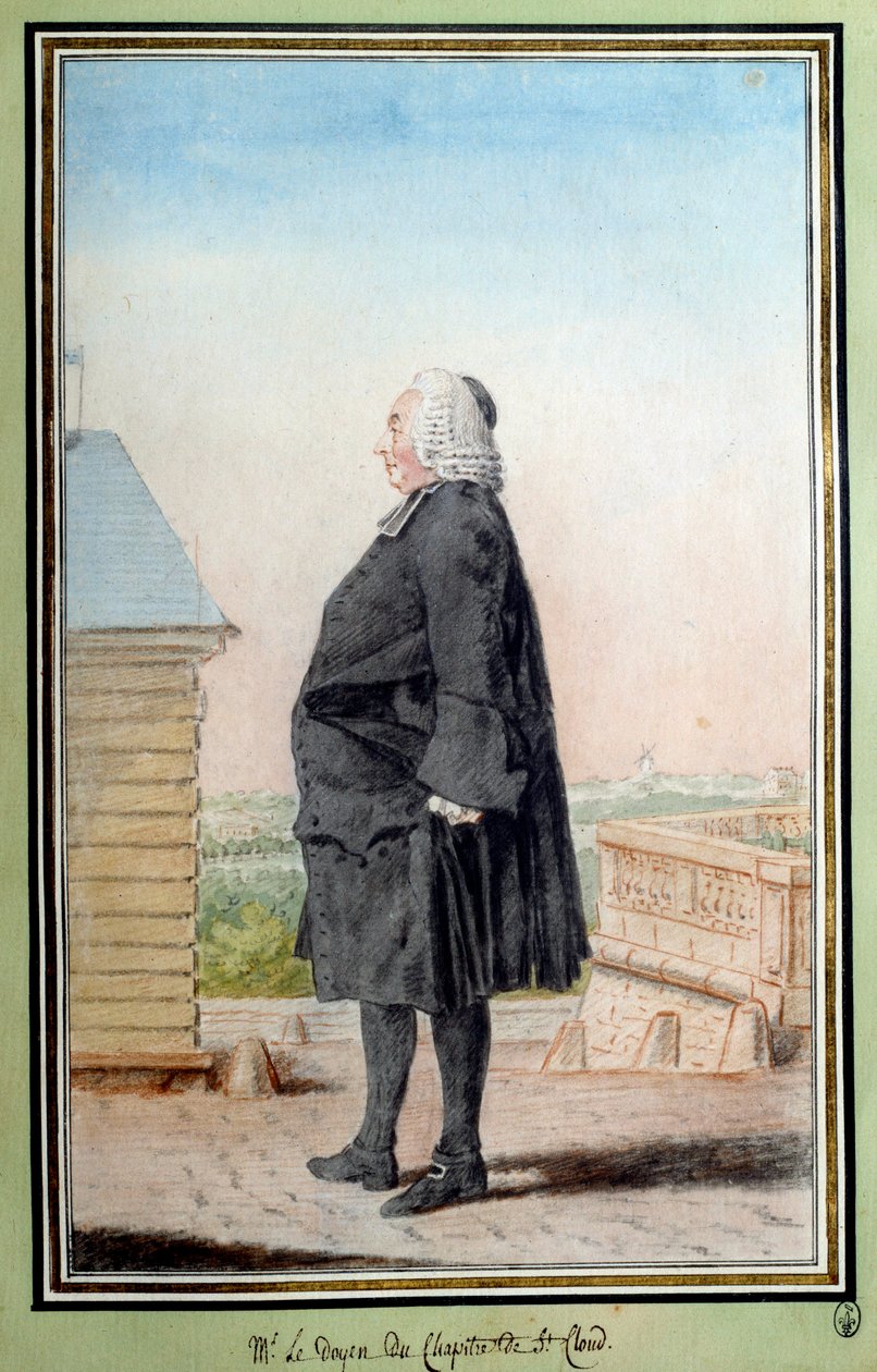 Portrét Monsieur le dean du Chapter de Saint Cloud Akvarel od Louise Carrogise dit Carmontelle (1717-1806) 18. století. Chantilly, muzeum Condé od Carmontelle