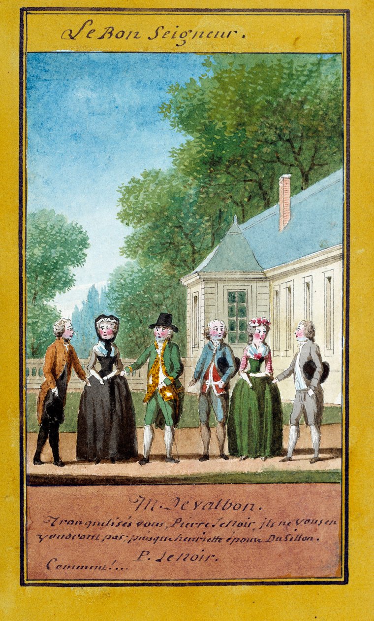 Dobrý Pán Ilustrace řady přísloví. Akvarel od Louise Carrogise dit Carmontelle (1717-1806) 18. stol. Chantilly, Conde Museum od Carmontelle