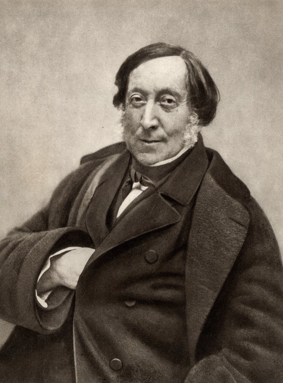 Gioachino (Antonio) Rossini (1792-1868) italialainen säveltäjä. Nadarin valokuvasta, Gaspard-Felix Tournachonin (1820-1910) salanimi. od (1820 1910) Nadar