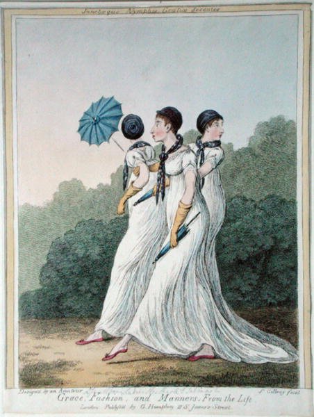 Grace, Fashion and Manners from Life, lept James Gillray (1757-1815), vydal G. Humphrey (ručně kolorovaný lept) od (after) English School