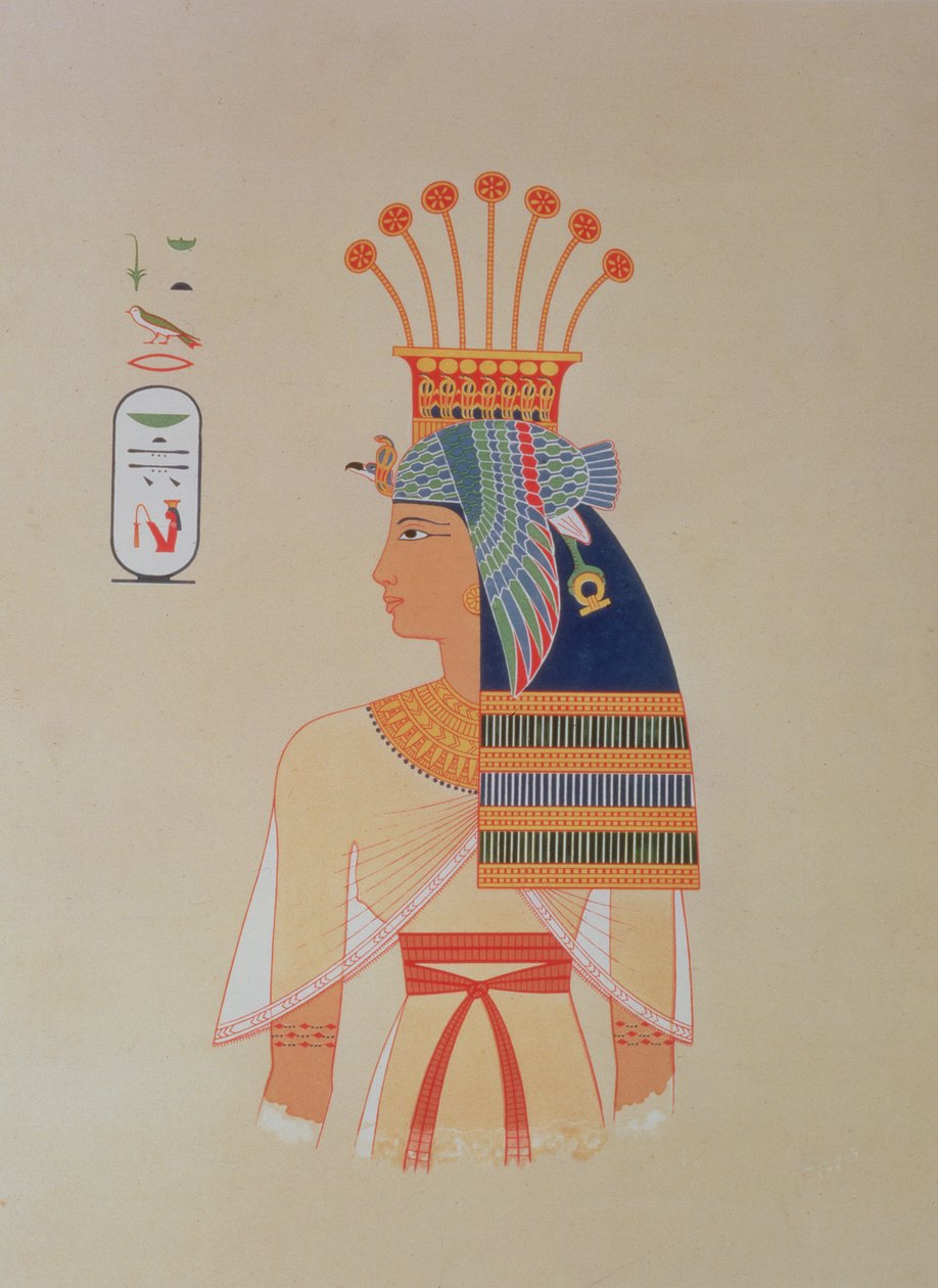 746.c.1. & f.8 Portrét královny Nebto, dcery Ramsese-Meiamouna, z 