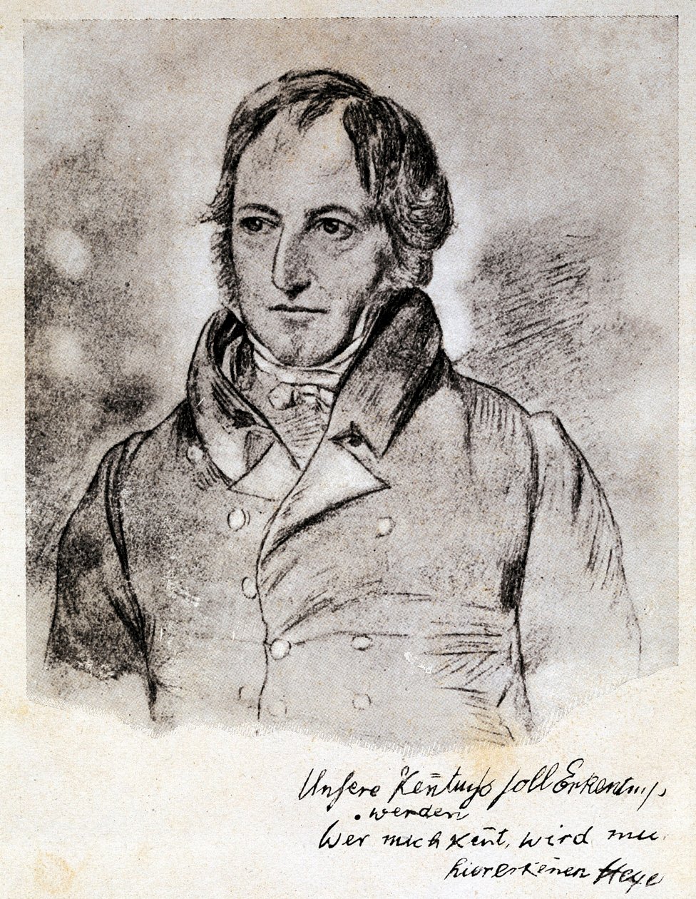 Portrét Georga Wilhelma Friedricha Hegela (1770-1831), německého filozofa a idealisty. Rytina podle kresby G. Hensela. od (after) German School