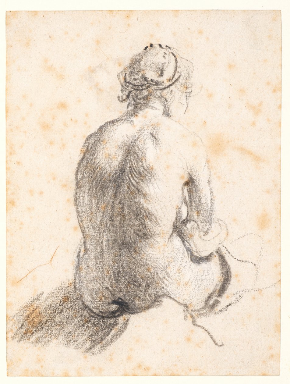 Studie ženského aktu (grafit na papíře) od (attr. to) Rembrandt Harmensz. van Rijn