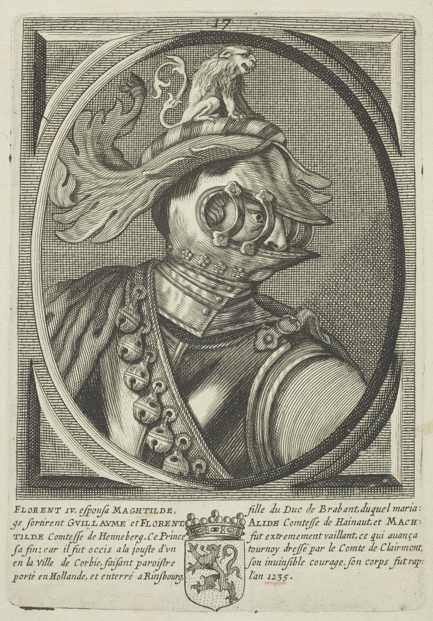 Floris IV., hrabě z Holandska (rytina) od (attr.to) French School