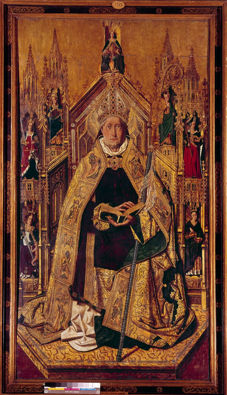 Svatá Dominika de Silos (1000-1073) na trůnu Dominika byla navarrským pastýřem. Stal se benediktinským mnichem v Silosu v Kastilii. Malba na dřevě od Cardenas Bermejo (1435/40-1500) 15. století Rozm. 242 x 130 cm Madrid, muzeum Prado - Saint Dominique of od Bermejo