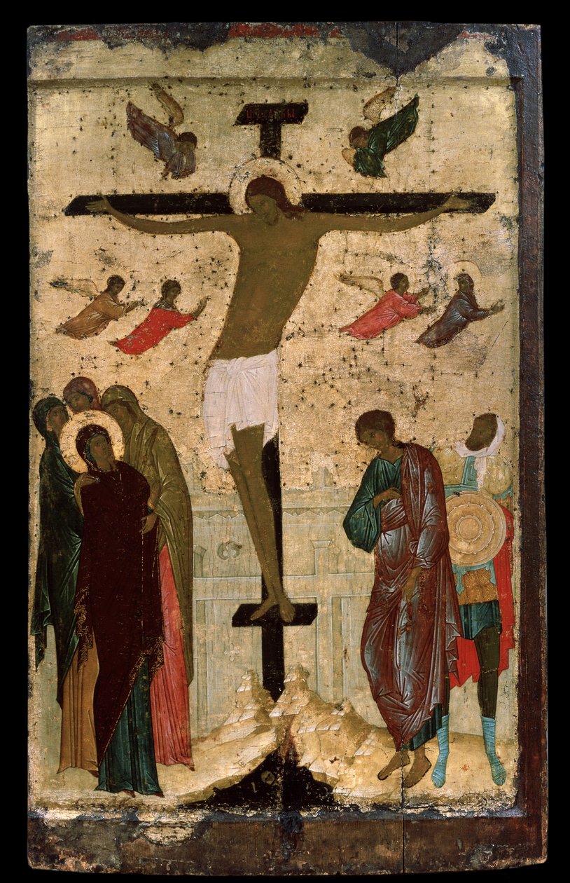 Ruská ikona "Ukřižování". Malba na dřevě od Dionýsia (Dionisy nebo Dionisius Moudrý) (asi 1450-1508) 1500 Státní Treťjakovská galerie, Moskva od (c.1440 1502) Dionisius the Wise