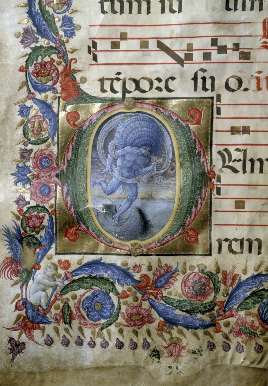 Osvětlená stránka graduálu (Miniatura od (c.1445 1527) Liberale da Verona