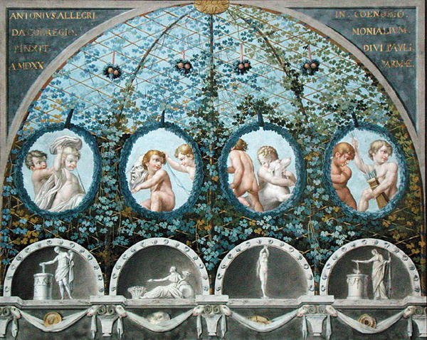 Design for a Ceiling Fresco, vydáno kolem roku 1780 (kvaš, inkoust a akvarel na leptaném podkladu) (viz také 192025 od (c.1489 1534) (after) Correggio