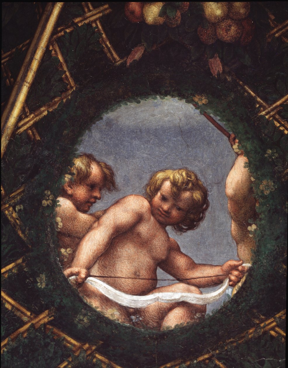 Andělé dívající se z okna - Freska od (c.1489 1534) Correggio
