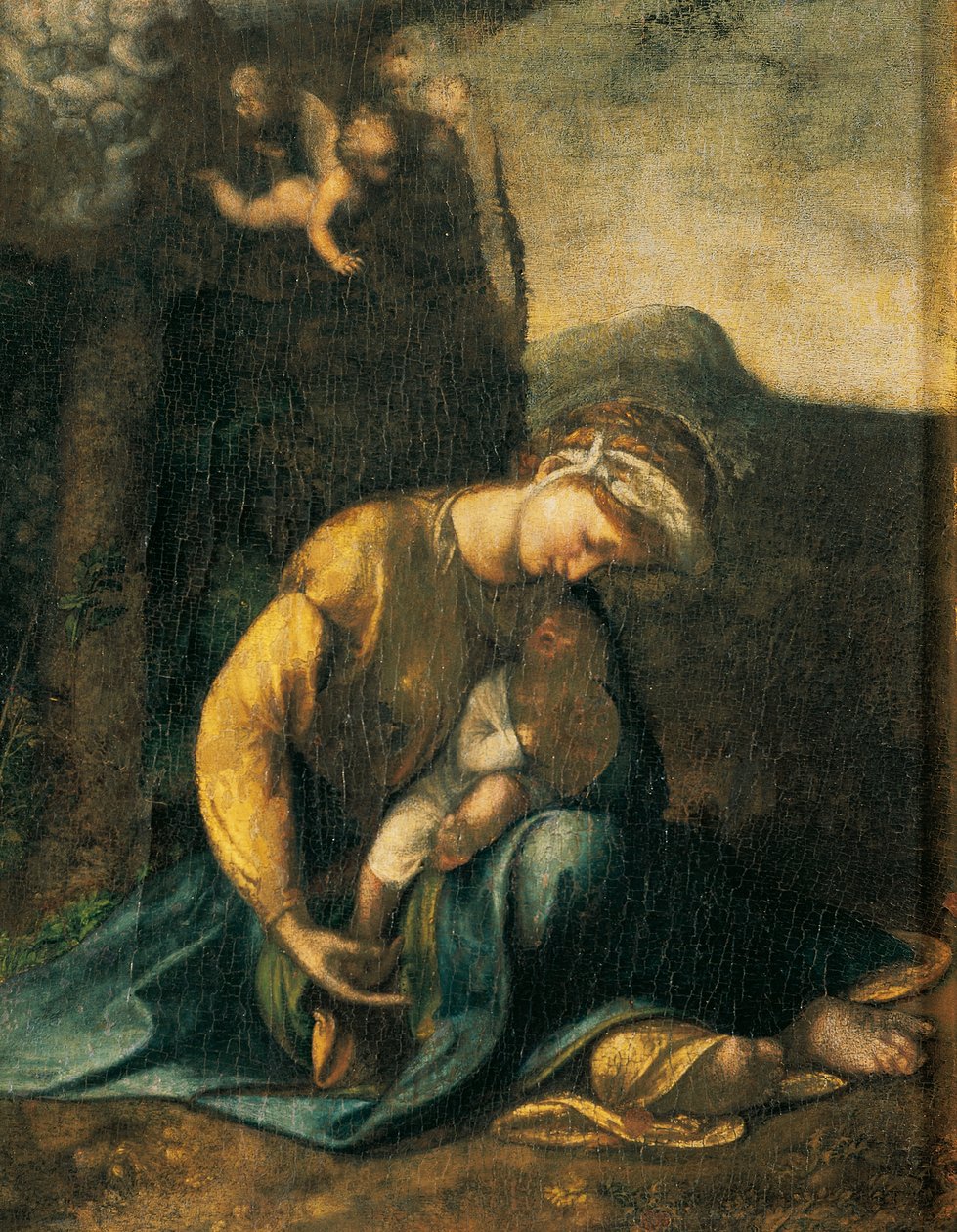 Cikánská dívka, Antonio Allegri, známý jako Correggio (1489-cca 1534), olej na dřevě, 49x37 cm od (c.1489 1534) Correggio