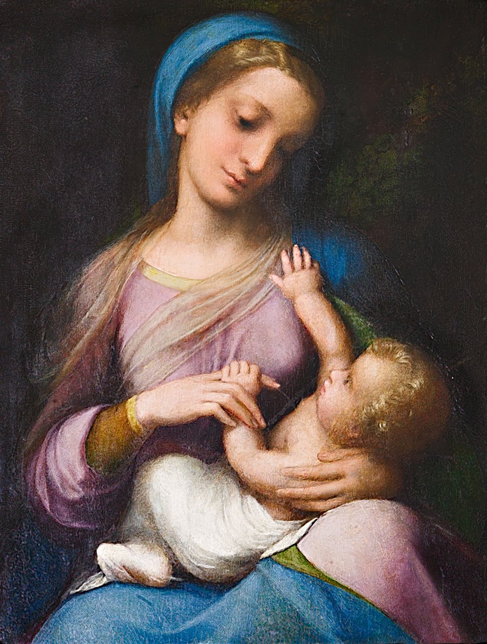 Madonna s dítětem nebo Madonna Campori (olej na panelu) od (c.1489 1534) Correggio