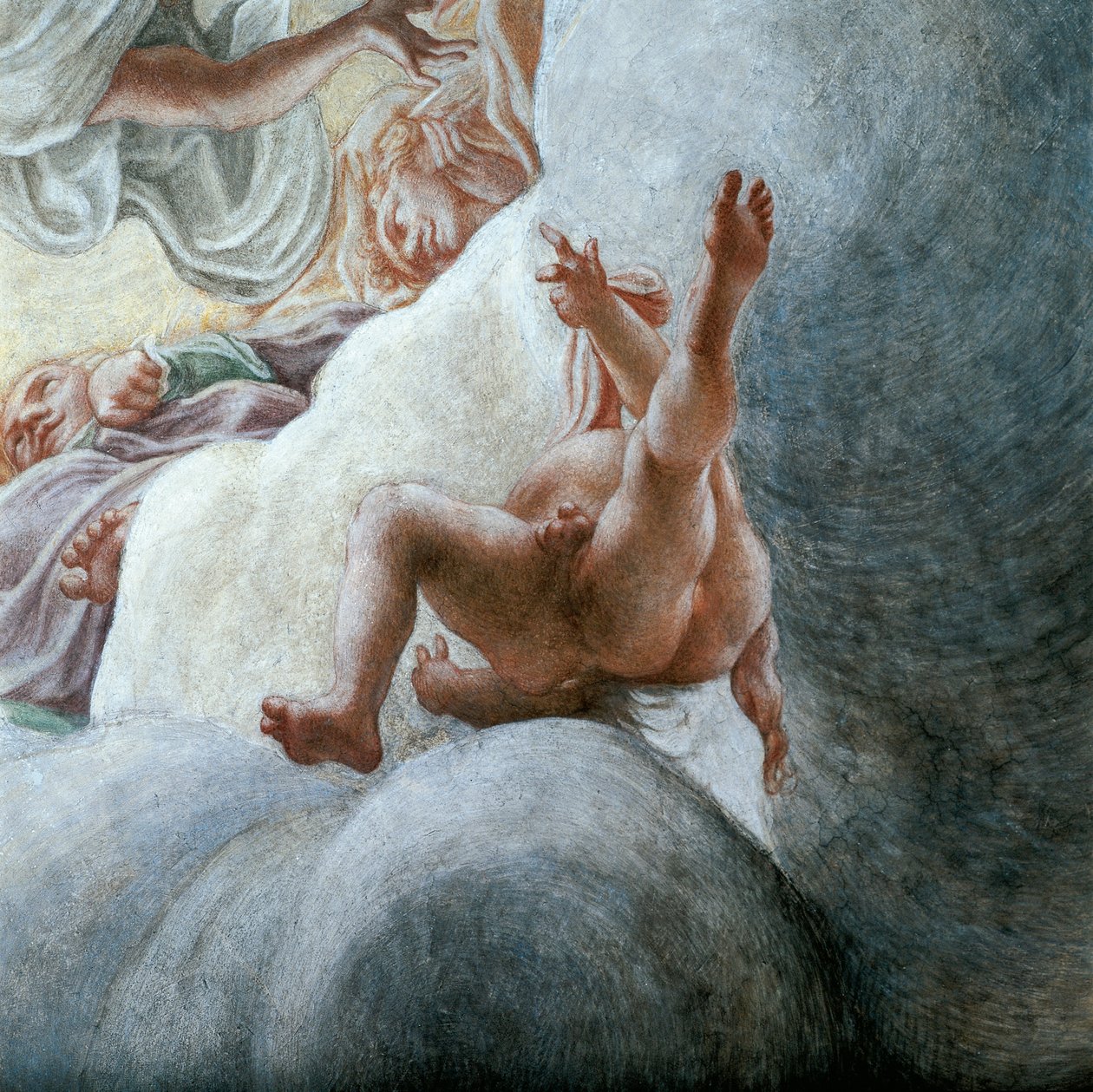 Vejčitý s cherubíny, freska od Antonia Allegri Da Correggia (1489-1534) Pokoj abatyše, klášter San Paolo, Parma, Itálie od (c.1489 1534) Correggio